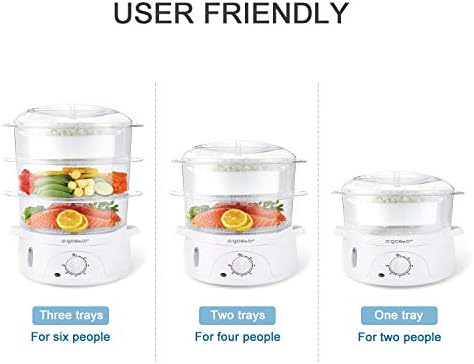 Aigostar Fitfoodie 30CFO - Cuiseur vapeur électrique 0% BPA. Puissance de 800W, minuterie, 3 niveaux indépendants de cuisson. Cuisine saine. Design exclusif. - Cuisine A Vivre Aigostar Fitfoodie 30CFO - Cuiseur vapeur électrique 0% BPA. Puissance de 800W, minuterie, 3 niveaux indépendants de cuisson. Cuisine saine. Design exclusif.
