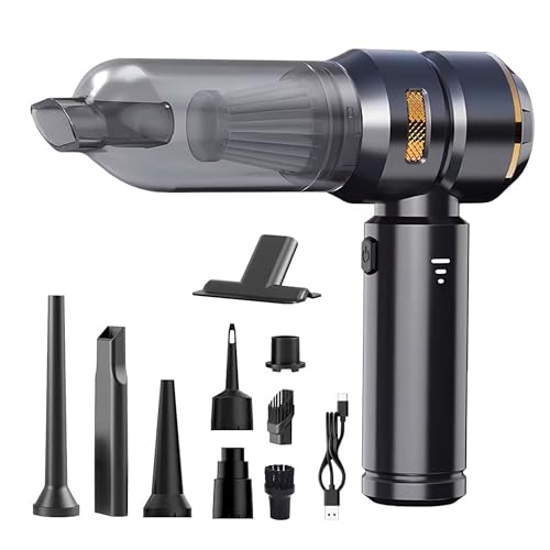 Aishini Handheld Cordless Vacuum, Car Vacuum Cleaner, 4-in-1 22000PA High Power Portable Rechargeable Vacuum Cleaner with Brushless Motor, Small Handheld Vacuum & Air Blower & Pump - Black