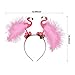 Party Headbands,Coxeer 5PCS Flamingo Headbands Pom Headbands Pink Flower Party Hair Hoop Cute Hair Band for Kids Women Girls Birthday Wedding 4th of July Summer Beach Hawaii Party