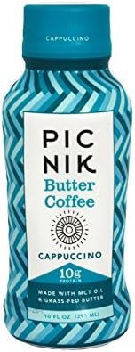 Picnik Grass-Fed Butter Coffee, Cappuccino, 10 oz (Pack of 4)