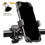 Bike Mount Phone Holder, Universal Adjustable Bicycle Motorcycle MTB Phone Holder, Compatible with iPhone Xs Max XR X 8 7 6 5 Plus Samsung Galaxy S9 S8 S7 S6 S5 Note 9 8 7 6 Black