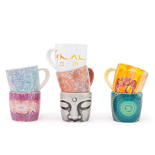 Bodhi YogiMug Keramiktasse Elephantasy | Keramiktasse (orange-gelb) mit Design-Print | nicht nur für Yoga-Fans | Kaffeetasse, Teetasse, Chai | Geschenk | 300 ml – Bild 7