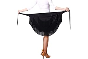 ZBH1985 Women's Dance Skirts Ballroom Latin Dance Dress Tango Dance Skirt Apron Tassel Skirt Dance Practice Performance Hip Scarf