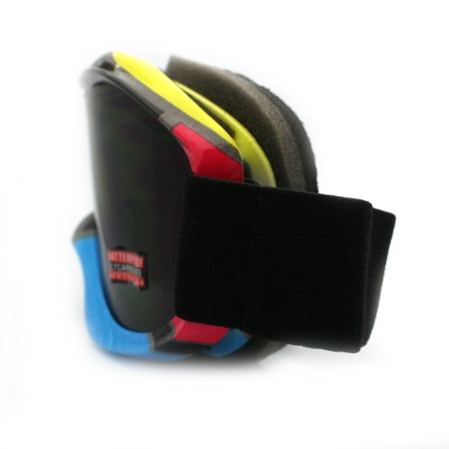 Ski Snowboard Goggles Anti Fog Shatter Proof Black Lens Geometric Design