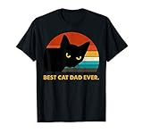 Best Cat Dad Ever Vintage Mens T-Shirt Black Cat Daddy Tee