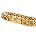 FIBO STEEL Stainless Steel 12MM Two-strand Wheat Chain Bracelet for Men Punk Biker Bracelet,8.0 inches Gold-tone