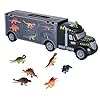 ASTOTSELL Dinosaurs Transport Car Carrier Truck Toy with 6 Pieces Mini Dinosaur Kids Educational Toys - for Kids ages 3…