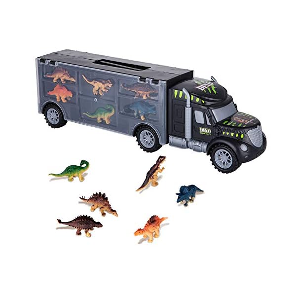 ASTOTSELL Dinosaurs Transport Car Carrier Truck Toy with 6 Pieces Mini Dinosaur Kids Educational Toys - for Kids ages 3…