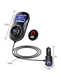 ELE KING Transmisor FM Bluetooth para Coche, Adaptador de Radio FM Bluetooth Inalámbrico con QC3.0 Smart Doble Puerto USB Cargador de Coche 5V 3.4A&2.4A, Garantía de un año (con soporte de ventilación de aire)