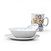 Hoomeet Porcelain Dinnerware Set, 4-Piece Pretty Bear Tableware Set, Ceramic
