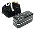 OSK PW-6+KB-1 Chord Shokado Lunch Box with Drawstring Lunch Bag (Black)