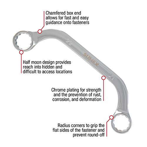 Sunex 9935M Metric Half Moon Wrench Set, 5Piece Pricepulse