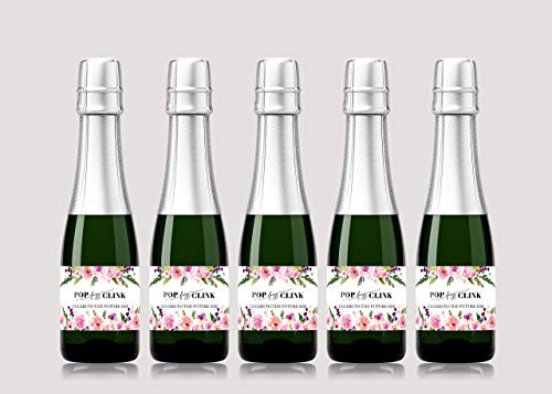 Cheers to The Future MRS Mini Champagne Labels ● Pop Fizz Clink! ● SET of 12 ● Bachelorette Party Mini Wine Labels, Bridal Shower Mini Champagne Labels, Wedding Shower Favors WEATHERPROOF A140-FIZZ-12