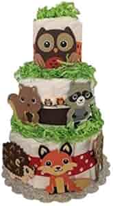 woodland creatures diaper cake