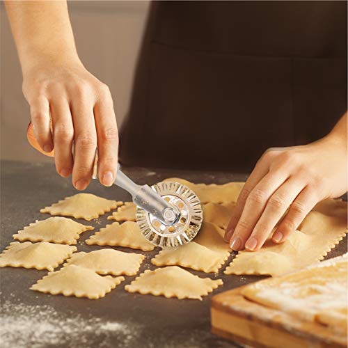 Ravioli Cutter Stamp Maker and Pasta Roller Wheel Cutter Set, Round