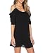 lymanchi Women Chiffon Cut Out Cold Shoulder Summer Trumpet Sleeve Spaghetti Straps Dress Top