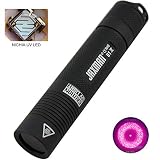 JAXMAN MINI 365nm UV flashlight HIGH POWER PROFESSIONAL 3W Nichia Dual LED Works Even in Ambient Light. 18650 Rechargeable Battery(Not included) - Registered Design