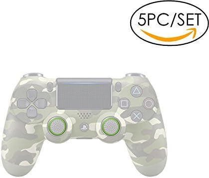 5x Analog Stick Joystick Controller Performance Thumb Grips for PS4, PS3, Xbox ONE, Xbox ONE S, Xbox 360, Wii U (Clear/Green)