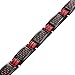 Red Carbon Fiber Titanium Magnetic 4 Element Bracelet Double Strength Adjusting Tool and Gift Box Included By Willis Judd