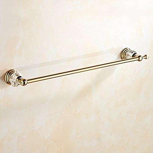Towel racks Creative Wall-mounted Stainless Steel Single Rod Towel Bar Bathroom Bath Crystal Pendant (color : Gold)