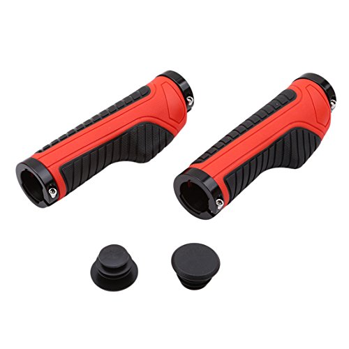 Rurah Bike Handlebar Grips Mini Bicycle Handlebar Grips Fit Many Standard Bikes Bike Handle bar Rubber End Grip,red - Thumbnail 3