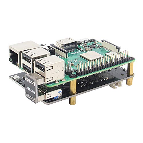 Geekworm Raspberry Pi 3B/3 B+(B Plus) M.2 NGFF 2280/2260/2242/2230 SATA SSD Shield USB3.0 X860 NAS Storage Expansion Board Support Raspberry Pi 3 Model B+/3B/2B/ROCK64