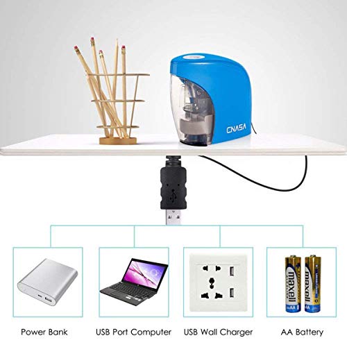 Pencil Sharpener,Electric Pencil Sharpener for NO.2 Pencils and Colored Pencils,Portable Automatic Electric Sharpener Feature for Home/School/Classroom/Office,USB or 2AA Batteries BLUE