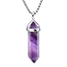 BEADNOVA Crystal Necklaces for Women Crystal Pendant Gemstone Necklace for Spiritual Energy Healing Hexagonal Pendant Divination for Men (18 Inches Stainless Chain)