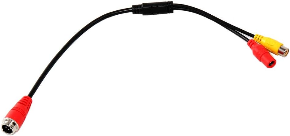 RED WOLF 4-Pin Male to RCA/AV Female Adapter Cable,extension lead For Reversing Camera To Monitor Dispaly,Aviation Head RCA DC Extension Cable Cable,portable,Shockproof Waterproof