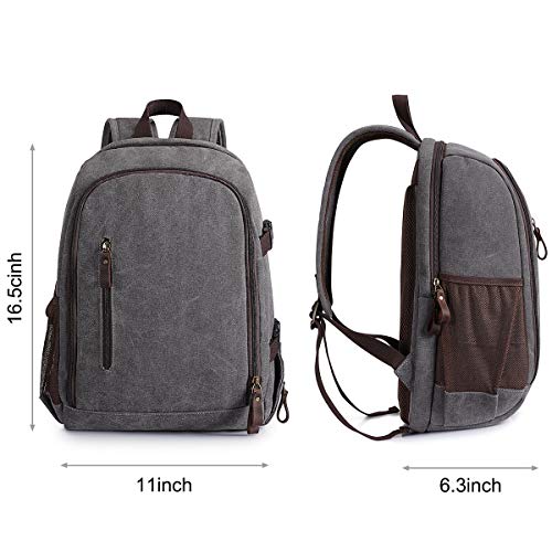 SZONE Camera Laptop Backpack Canvas DSLR Daypack with Tripod Holder 14