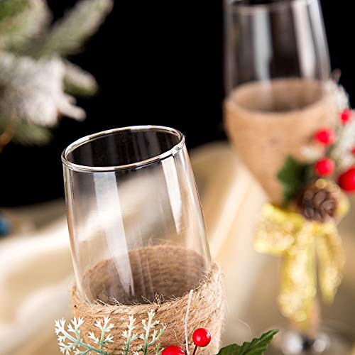 Yesido Christmas Decor Champagne Flute-Creative Christmas Gifts,Couples Gifts,Unique Gifts for Mom,Wedding Gifts