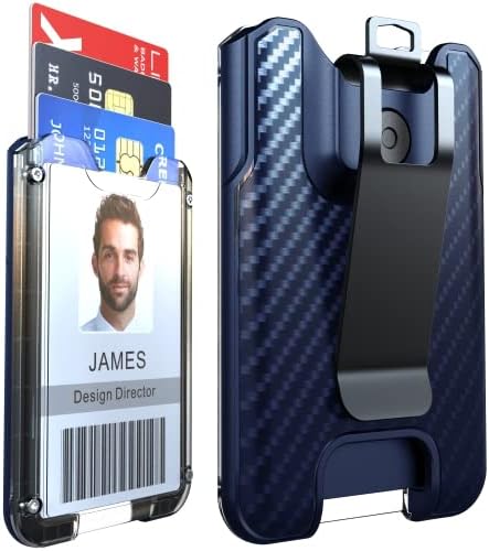 LIUGX Badge Holder/Card Holder/Portable Wallet with Metal Clip - Durable  Polycarbonate ID/Credit Card Holder (Holds 1to 4 Cards) for Office,  Laborer, Police, Work, Dark Blue, Rugged badge holder for 4 price in