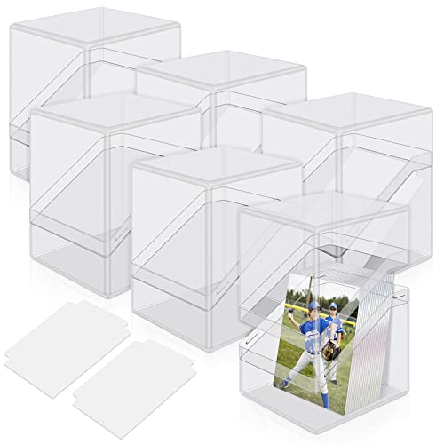 Mlikero Kartendeck-HĂĽllen, 6 StĂĽck Acryl-Kartenboxen fĂĽr Sammelkarten, transparente und schwarze Karten-Aufbewahrungsboxen fĂĽr MTG, Baseballkarten und Sportkarten