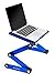Executive Office Solutions Portable Adjustable Aluminum Laptop Desk/Stand/Table Vented Notebook-MacBook-Ultra Light Weight Ergonomic TV Bed Large Lap Tray Stand Up/Sitting-Blue (EOS-4)