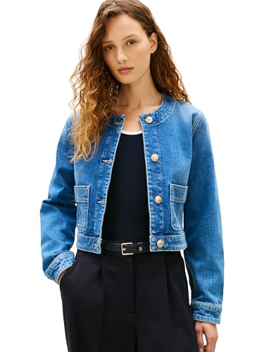 Tommy Hilfiger Women's Denim Patch Pocket Lady jacket, NOS MID BLUE 10