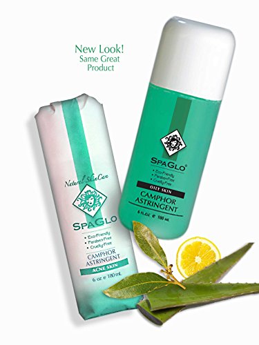 SpaGlo® Camphor Astringent Toner - 6 oz - for Oily Skin - Helps to refine, tone, tighten pores and protect the skin's ph and oil balance.
