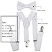 AWAYTR Child Kids Suspenders Bowtie Set - Adjustable Suspender Set for Boys and Girls(25Inches (5 Months to 6 Years ),White)