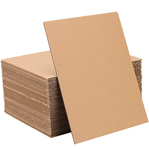 HOZEON 100 Pack Corrugated Cardboard Sheets 11 x 14 x 1/16 Inches