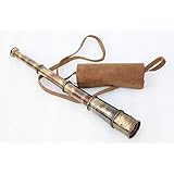 1920 DOLLOND London Brass Maritime Vintage Telescope with Pure Leather Case...