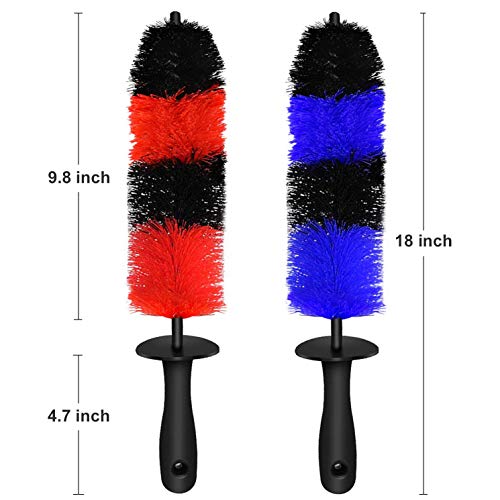 Linkhood 2-Pack Master Wheel Brush, Easy Reach Wheel and Rim Detailing Brush 18'' Long Soft Bristle, Car Wheel Brush, Rim Tire Detail Brush,Multipurpose use for Wheels,Rims,Exhaust Tips,Motorcycles - Thumbnail 5