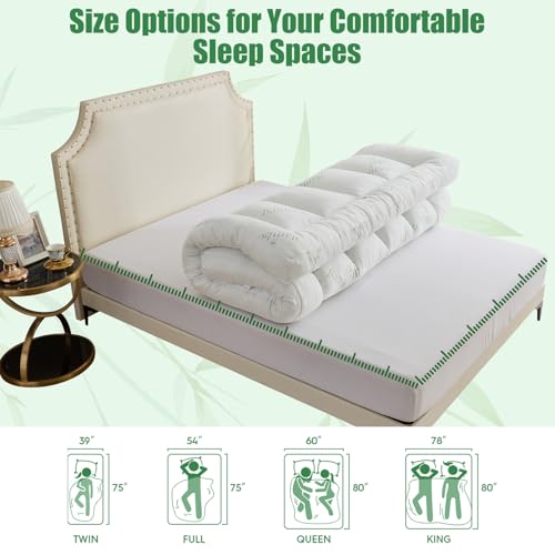 WhatsBedding 5 Inch Memory Foam Mattress Topper King Size for Back Pain Relief, with Cooling Breathable Bamboo Viscose Air Layer, Soft Pillow Top Mattress Topper, 80x78x5in