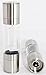 Premium Stainless Steel 2 in 1 Salt,Spices,and Pepper Grinder Brushed Stainless Steel Pepper Mill and Salt Mill, Adjustable Grain Coarseness ,Tall Body, 5 Grade Salt and Pepper Shakers (P5)