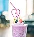Heart Shaped Drinking Straws Krazy Loop - Valentines Day Party Supplies Decorations 36Ct