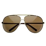 zeroUV Full Frame Big X-Large Oversized Metal Aviator Sunglasses
