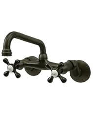 Home Improvement: Kingston Brass KS213ORB Victorian Two Handle Wall Mount Kitchen Faucet, 7-Inch, Oil Rubbed Bronze - Kingston Brass