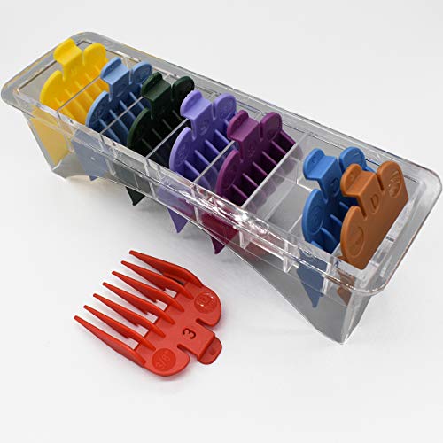 ZEROKIWI Professional Hair Clipper Guide Combs, 8 Packs Cutting Guide Combs, 8 Lengths 8 Random Color-Assorted Guard Combs Attachment 1/8\