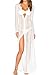 Ayliss Women's Lace Long Kimono Cardigan Maxi Bikini Swimsuit Cover Up,White