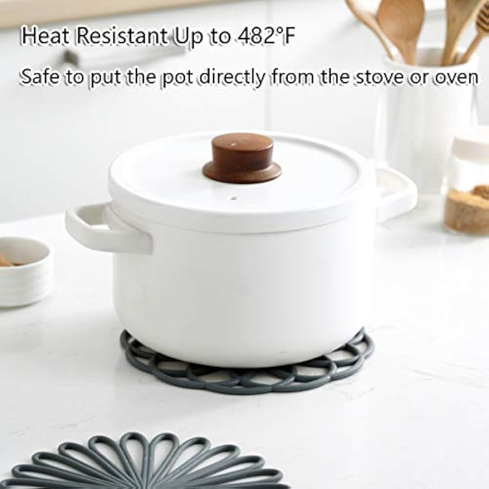 Set Of 3 Silicone Trivet Mat Hot Pot Holder Pads For Table