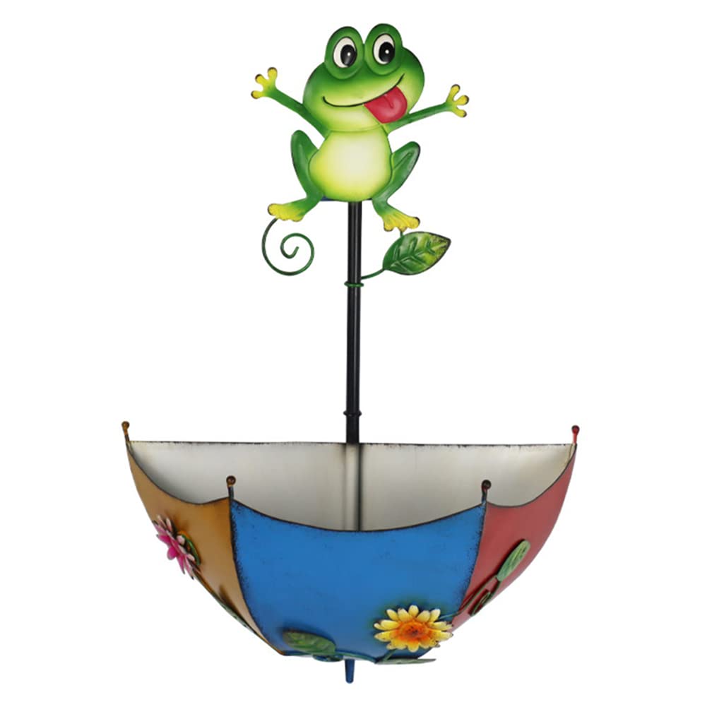 BomKra Metal Umbrella Hanging Planter Wall Decor, Vintage Wall-Mounting Multicolour Wall Art Indoor Outdoor Planter Basket Flower Pot for Home Bedroom Living Room Office Garden (B)