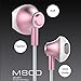 Sports Earbuds with Microphone, 3.5mm In-Ear Wired Bass Stereo Ear buds Earphones Headphones with Remote and Mic Universal for iPhones, iPads, iPods, Android, PC, Windows, Mac(rose gold)